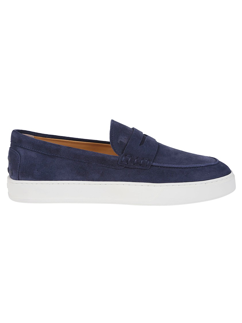 Tod's Low-profile Leather Moccasin Shoes With Rubber Sole In Black