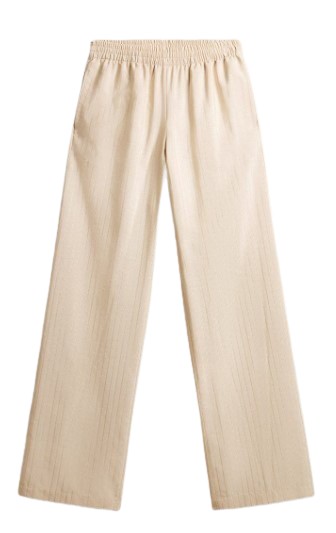 Shop Golden Goose Wide-leg White Trousers With Elastic Waistband