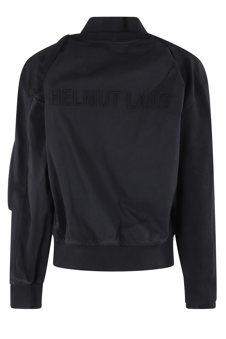 Helmut Lang Cotton Blend Bomber Jacket In Black