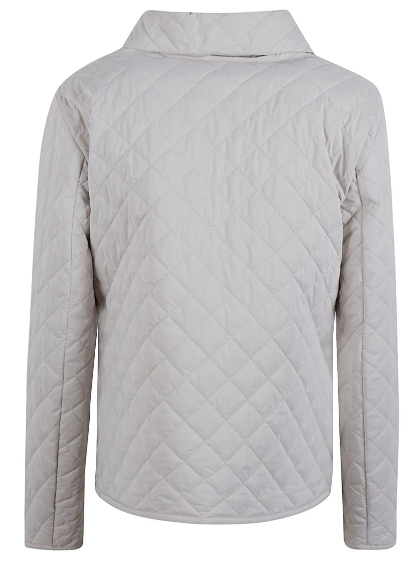 Moorer Quilted Jacket With Classic Collar And Button-down Front In Gray