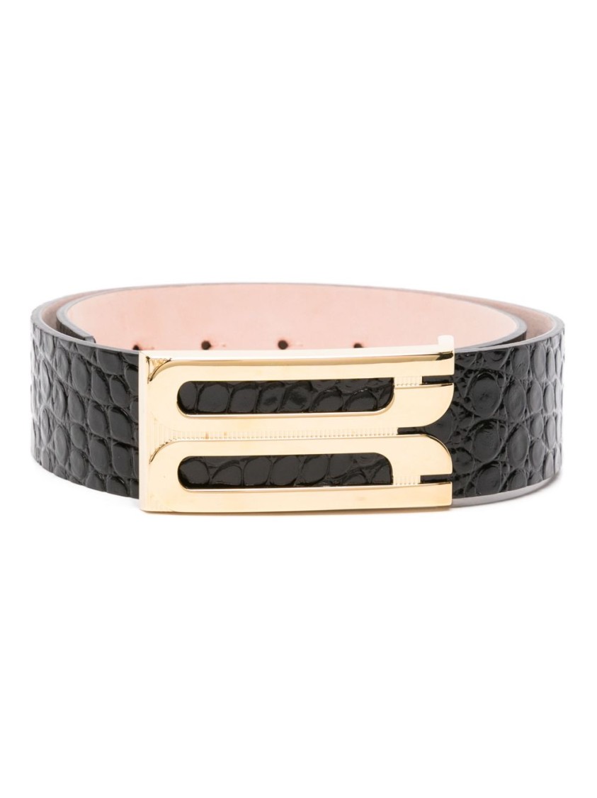 Victoria Beckham Jumbo Frame Belt In Brown