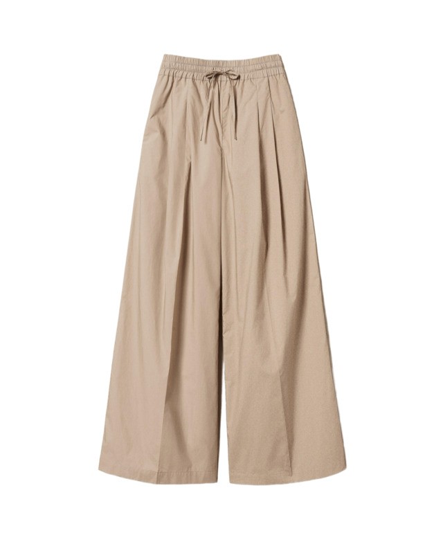 Twinset Twin-set Wide-leg Cotton Poplin Trousers