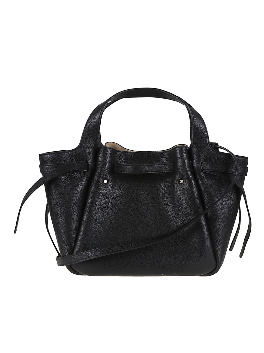Tory Burch Romy Pebbled Satchel In Black