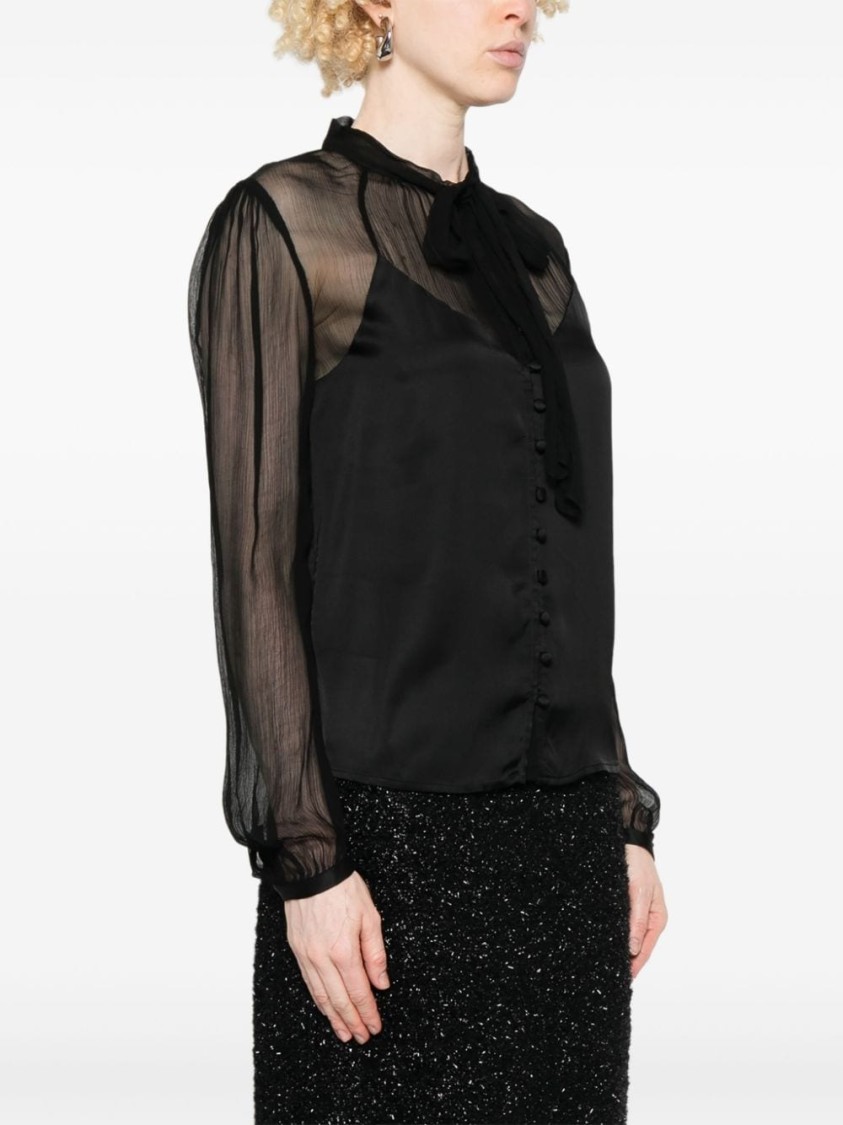 Twinset Long-sleeved Shirt In Black
