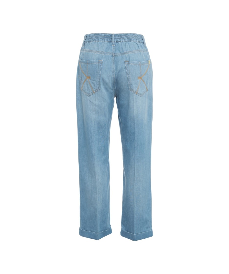 Kaos Straight Fit Denim Jeans With Rolled Cuffs In Blue
