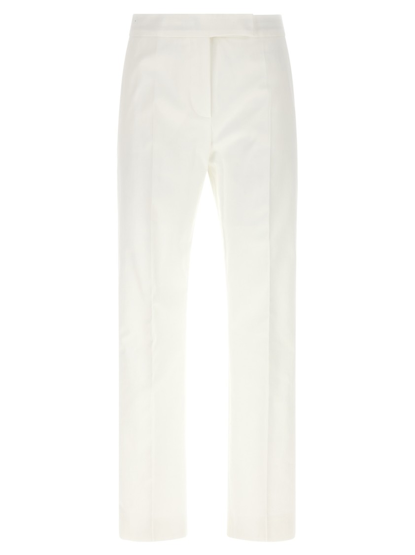 Max Mara White Cotton Okra Pants In White