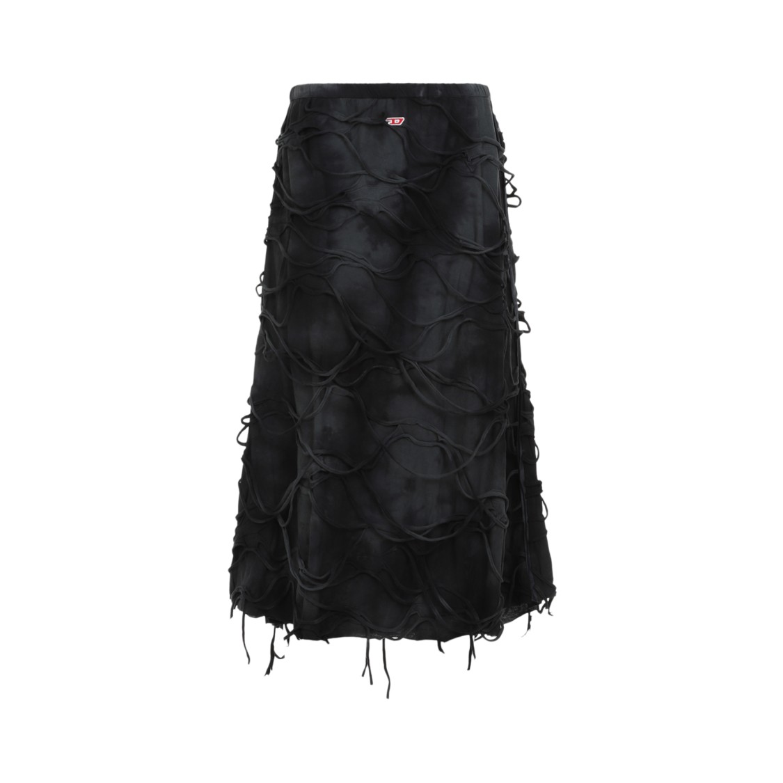DIESEL DIESEL TEXTURED MIDI SKIRT WITH UNIQUE DRAPED DESIGN