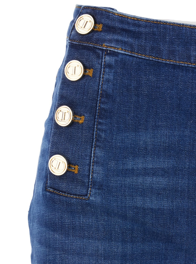 TWINSET TWIN-SET BLUE JEANS WITH FLARE DESIGN