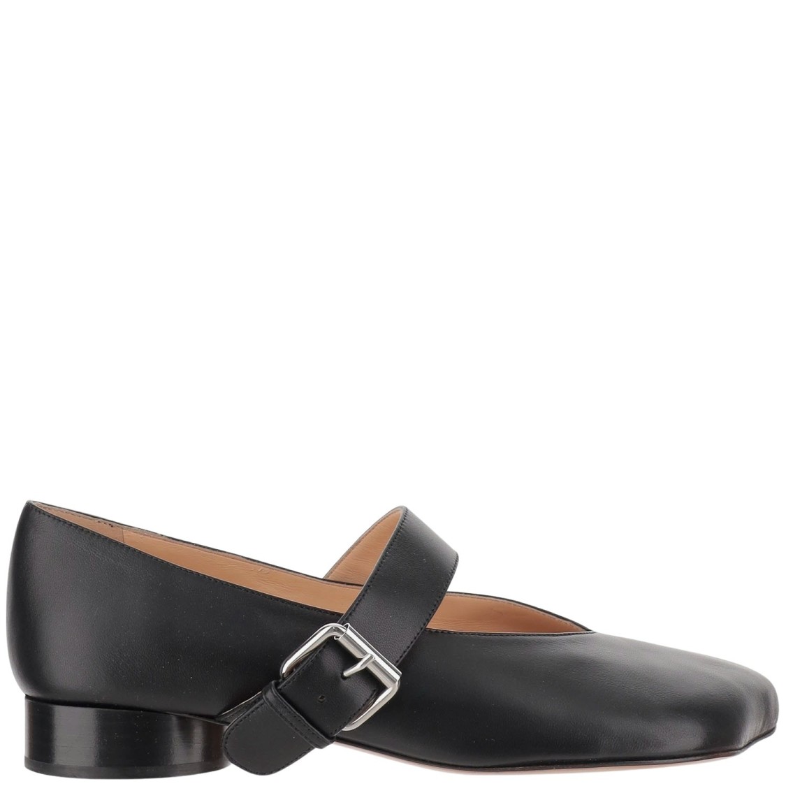 Niccolò Pasqualetti Obliqua Strap Ballerinas In Black