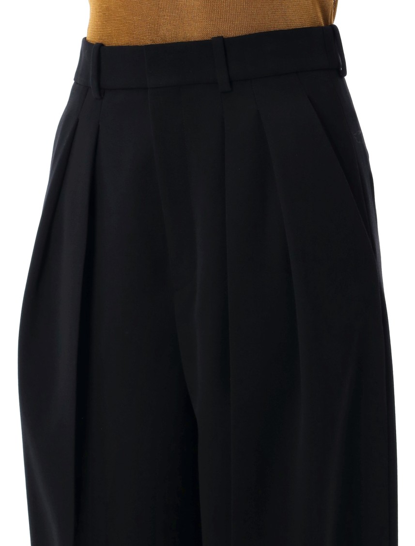Saint Laurent Wide-leg Pants In Grain De Poudre