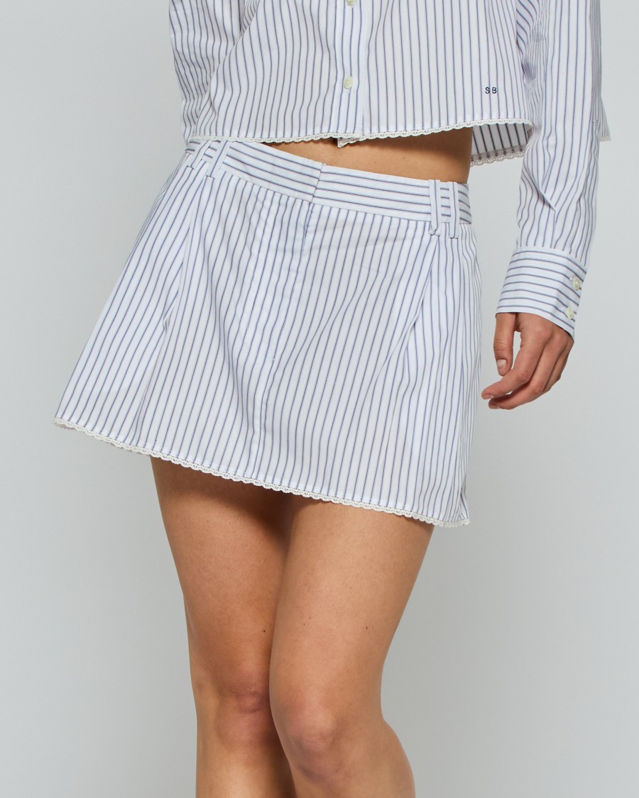 Serena Bute Striped Serena Mini Skirt - Navy/white