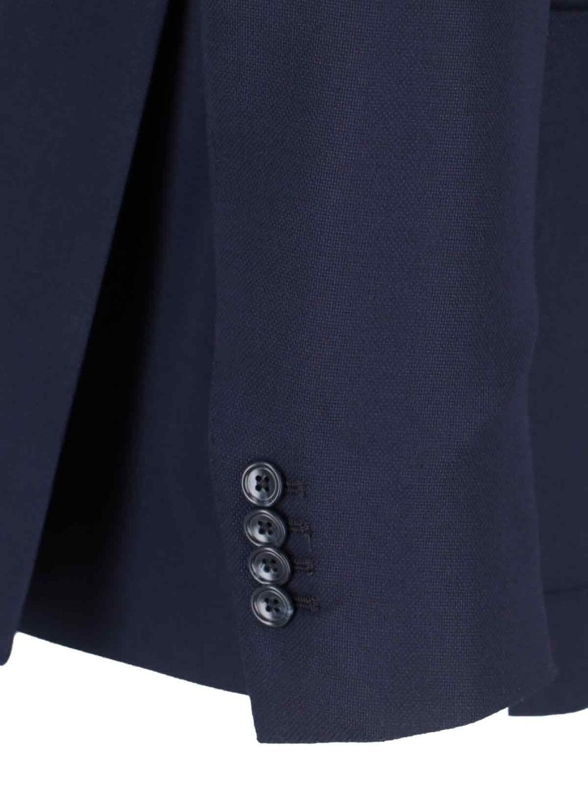 Tagliatore Montecarlo Blue Single-breasted Jacket With Notched Revers In Silk Man In Blue