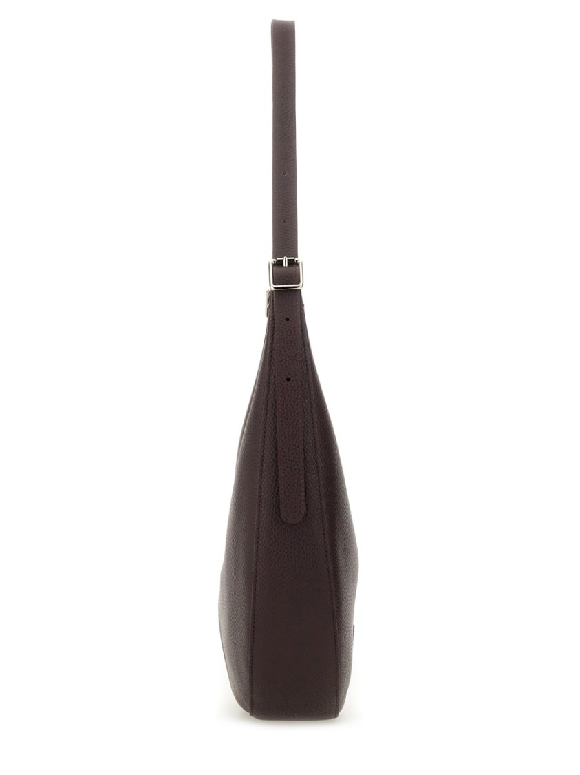 Longchamp Curved Shoulder Bag In Fine-grained Cowhide Leather