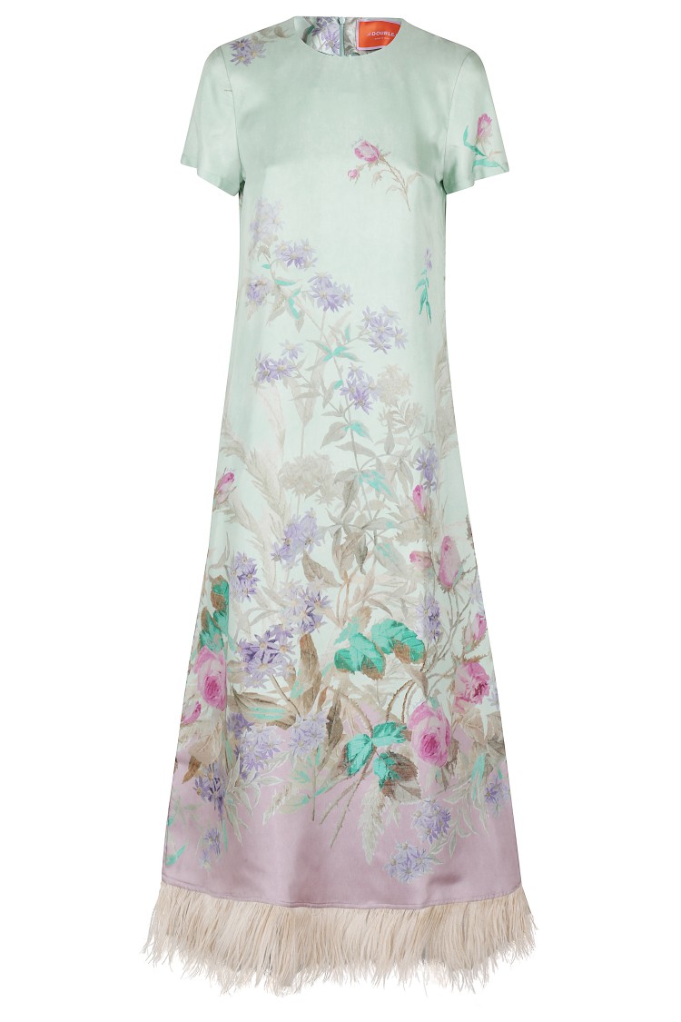 La Doublej La Double J Swing Feathers Dress - Mint