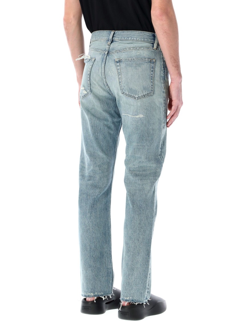Shop Fear Of God Repaired Classic Jeans With Vintage Hand-distressing In Blue