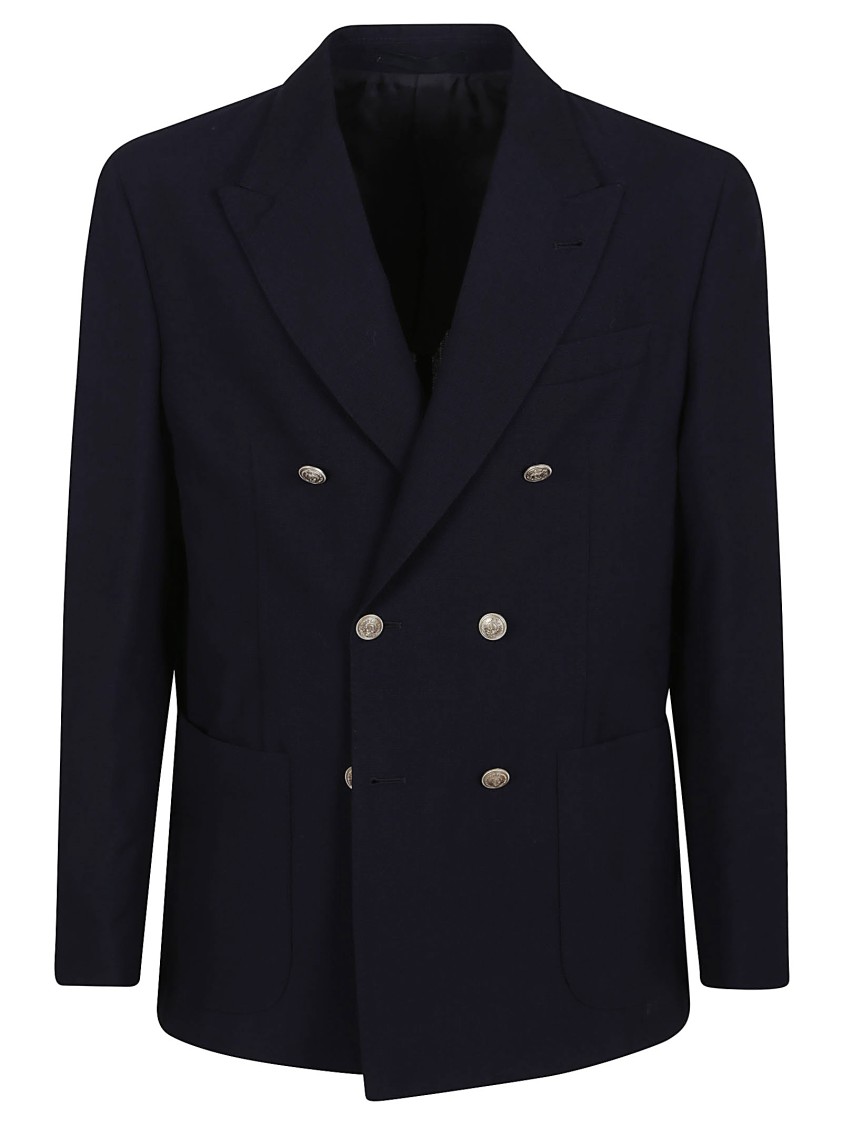 Shop Eleventy Double-breasted Tailored Jacket In Black