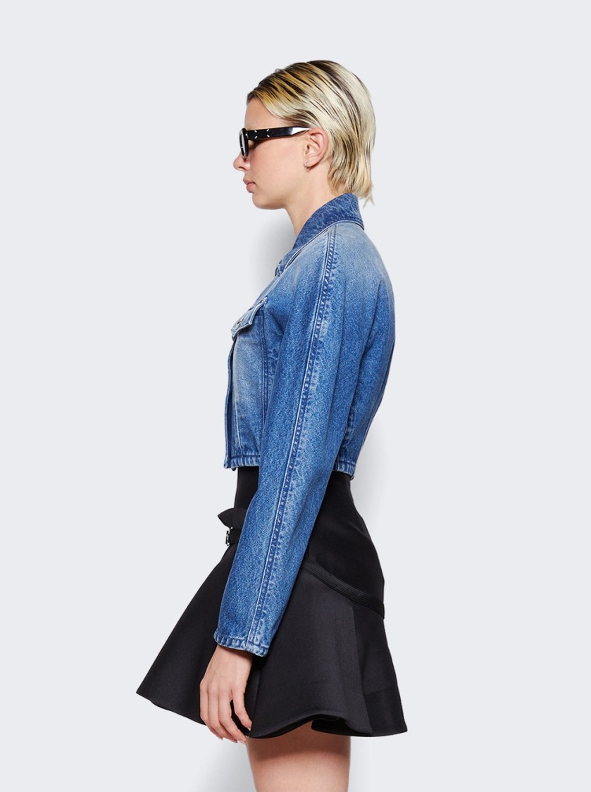VERSACE VERSACE ROUNDED CROP DENIM JACKET