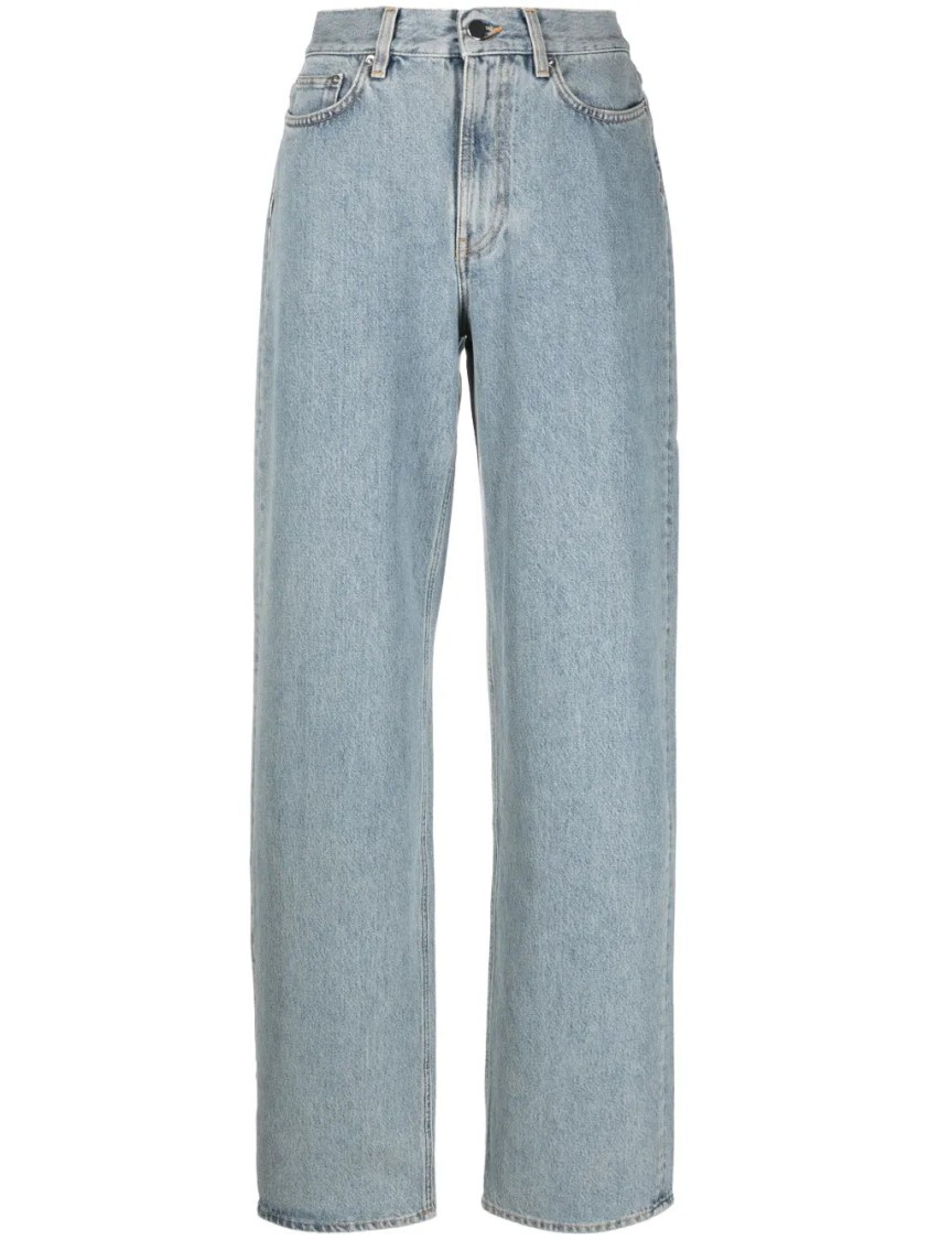 Loulou Studio Light Blue Light-wash Wide-leg Jeans
