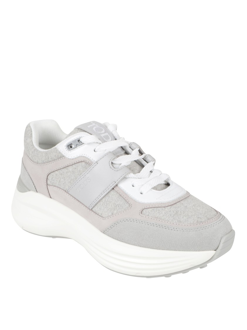 Tod's Modern Grey Sneakers With Soft Textures And Supportive Sole In Gray