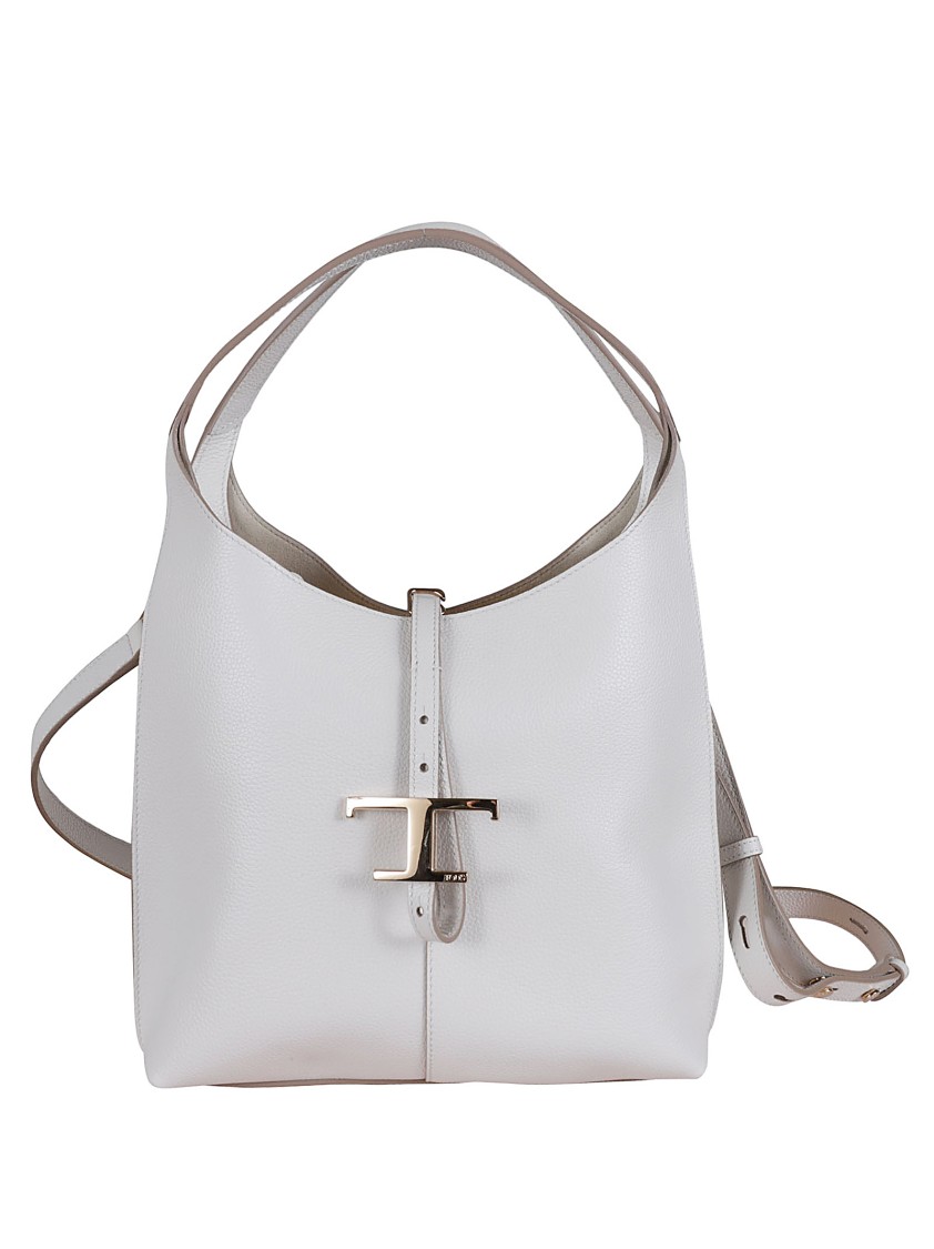 Tod's Small Handbag With Metallic Clasp And Adjustable Strap In Gray
