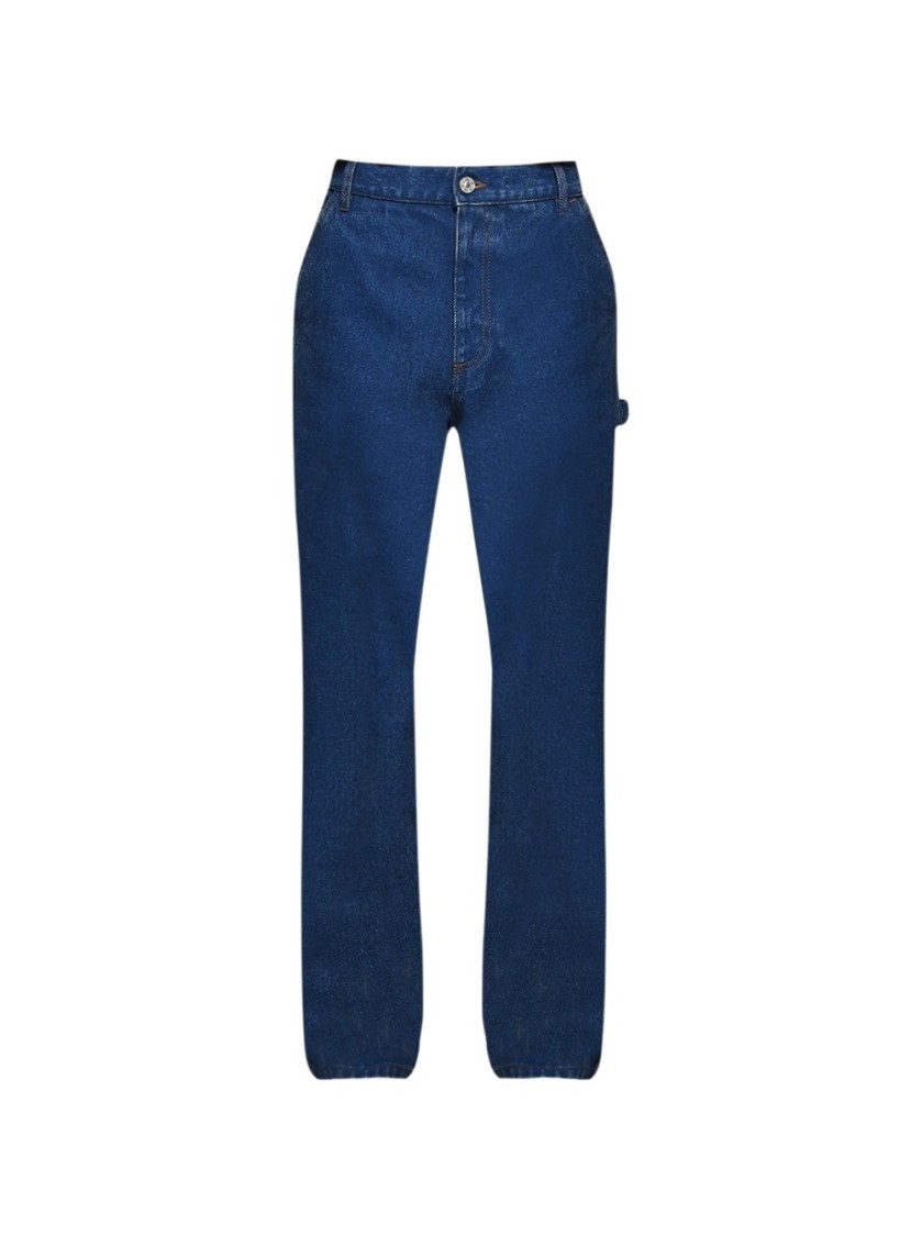 Shop Marni Relaxed Fit Straight Leg Cargo Pants With Functional Pockets In Blue