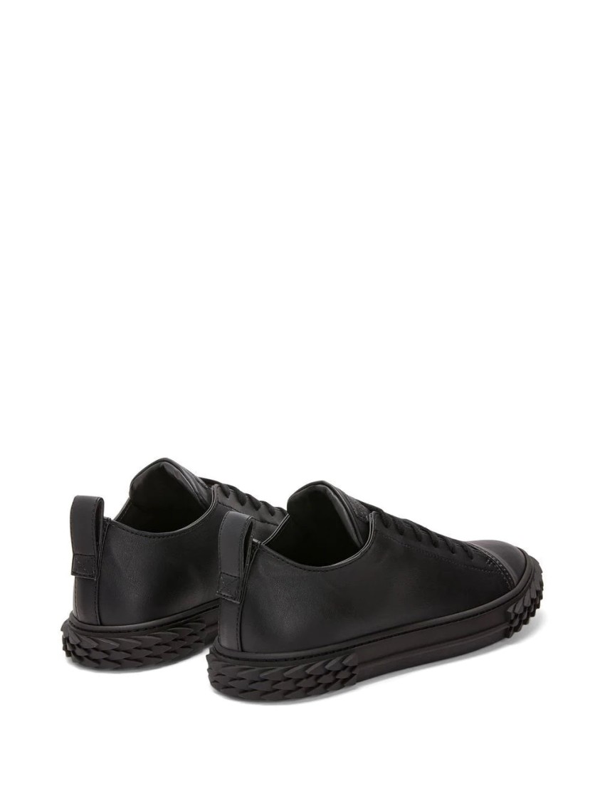 Giuseppe Zanotti Black Sneakers With Textured Rubber Sole In Black