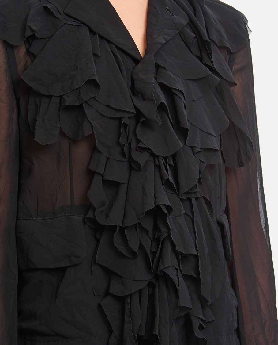 COMME DES GARÇONS COMME DES GARÇONS SEMI-TRANSPARENT RUFFLED FRONT SHIRT 