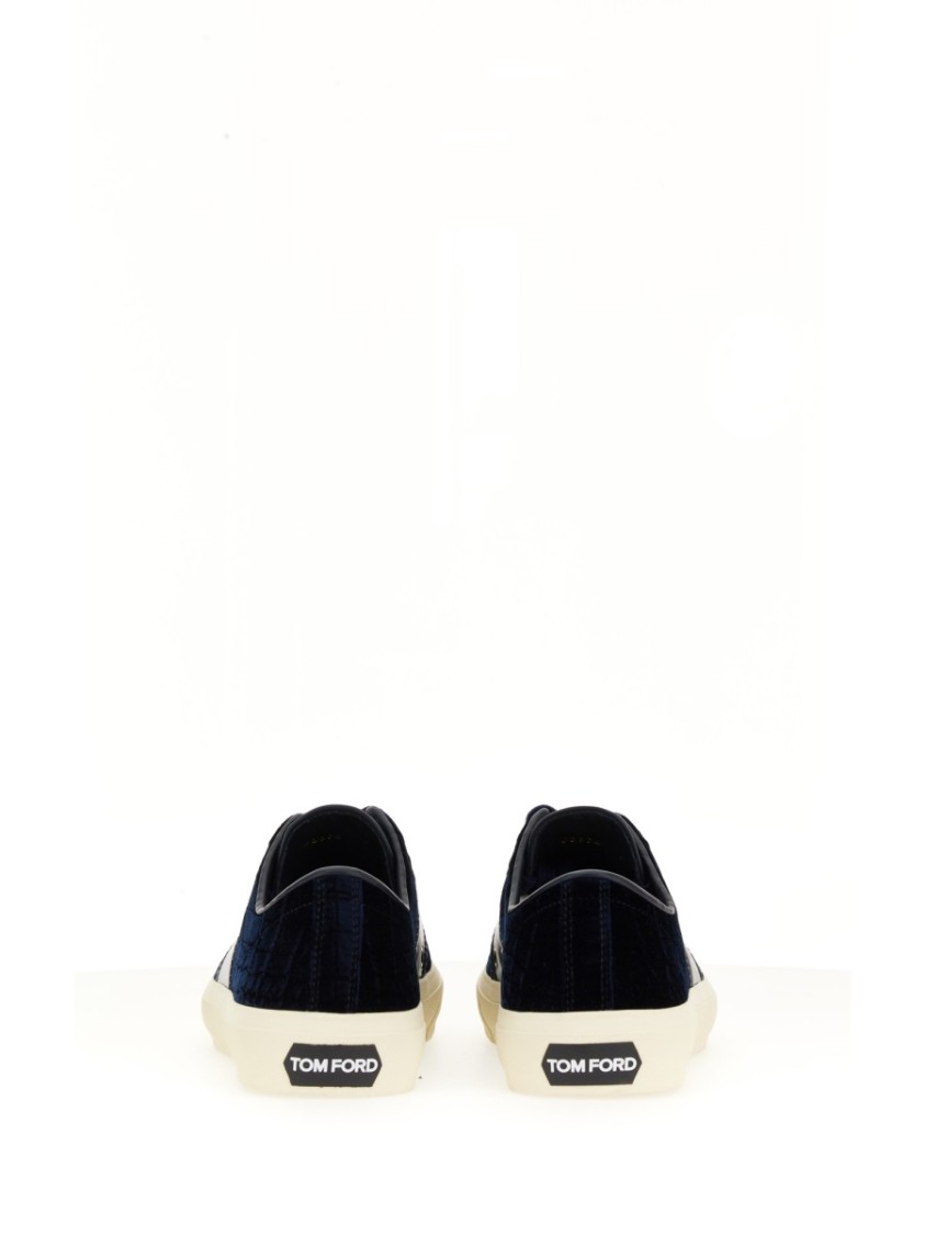 Tom Ford Logo-print Low-top Sneakers In Blue