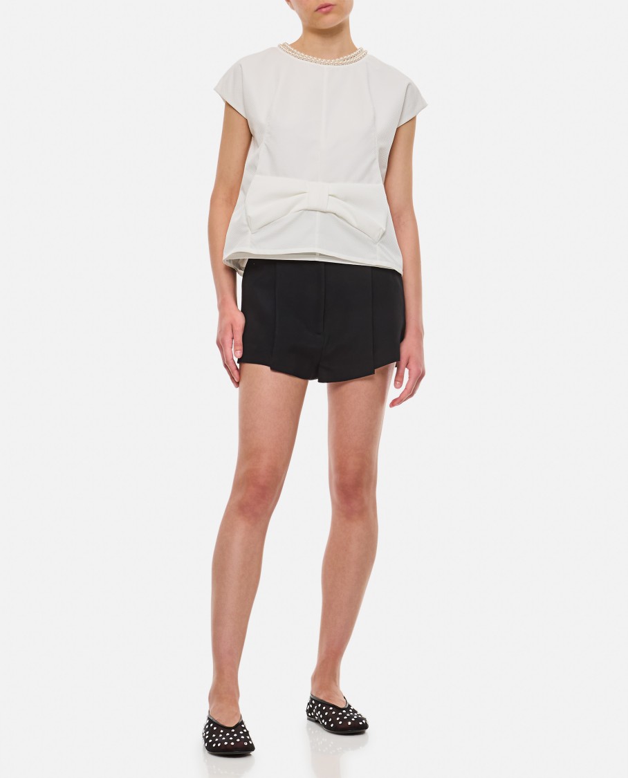 Junya Watanabe Bow-detail Sleeveless Top In White