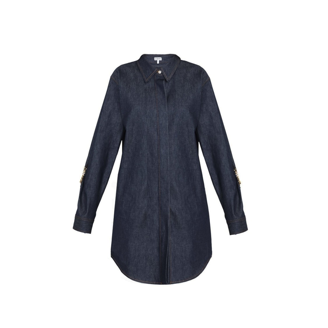 LOEWE LOEWE DENIM CHAIN SHIRT DRESS