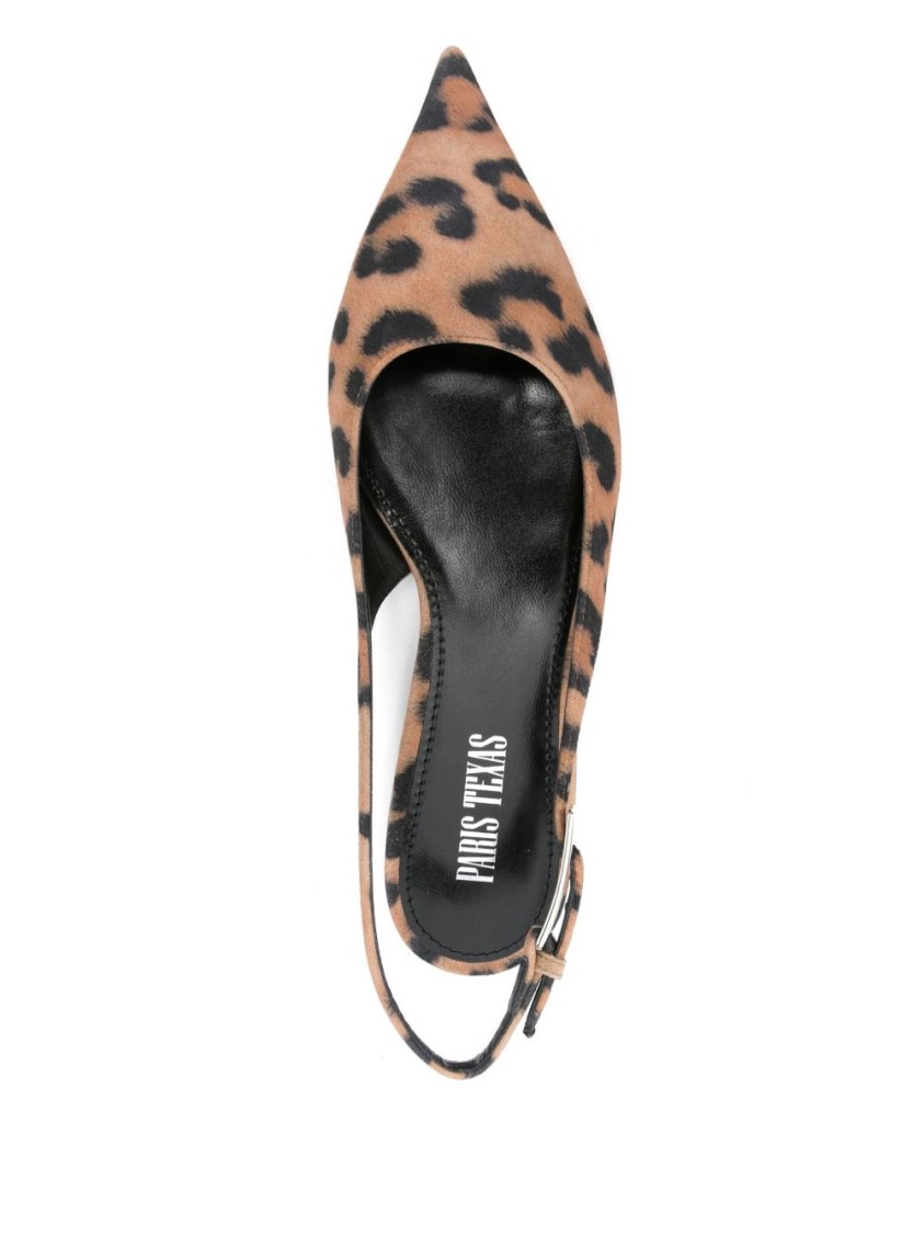 Paris Texas Pointed Toe Slingback Flats In Brown