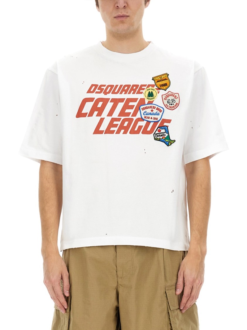 Shop Dsquared2 Relaxed Fit White Graphic T-shirt