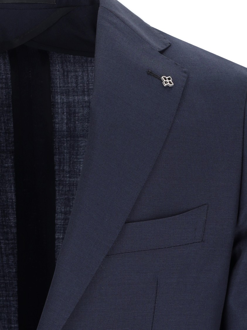 Tagliatore Vesuvio Single-breasted Suit In Blue Virgin Wool