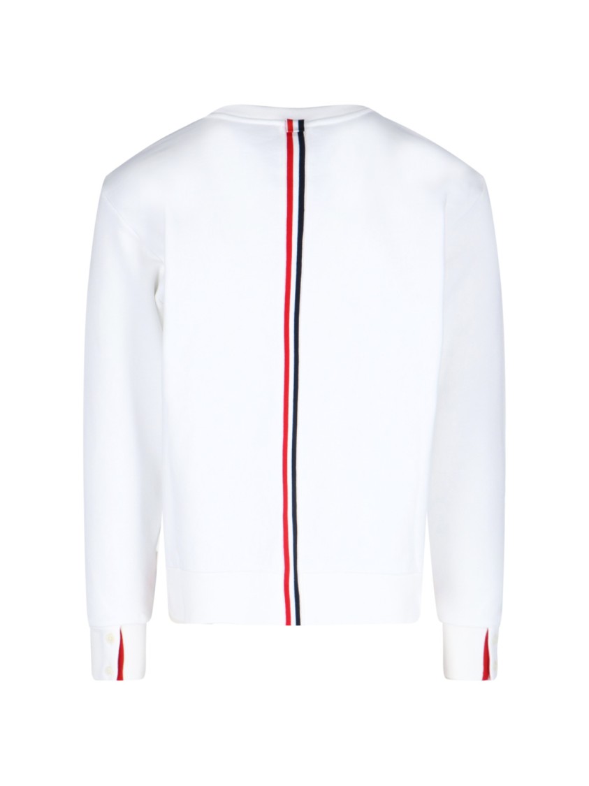 Shop Thom Browne "loopback Stripe" Pullover – White