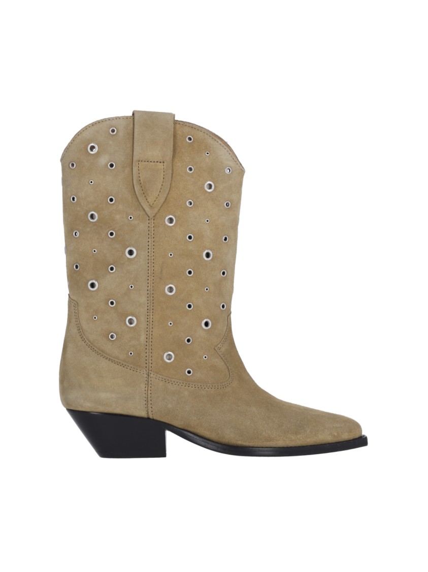 Isabel Marant Studded Cowboy Boots In Neutrals