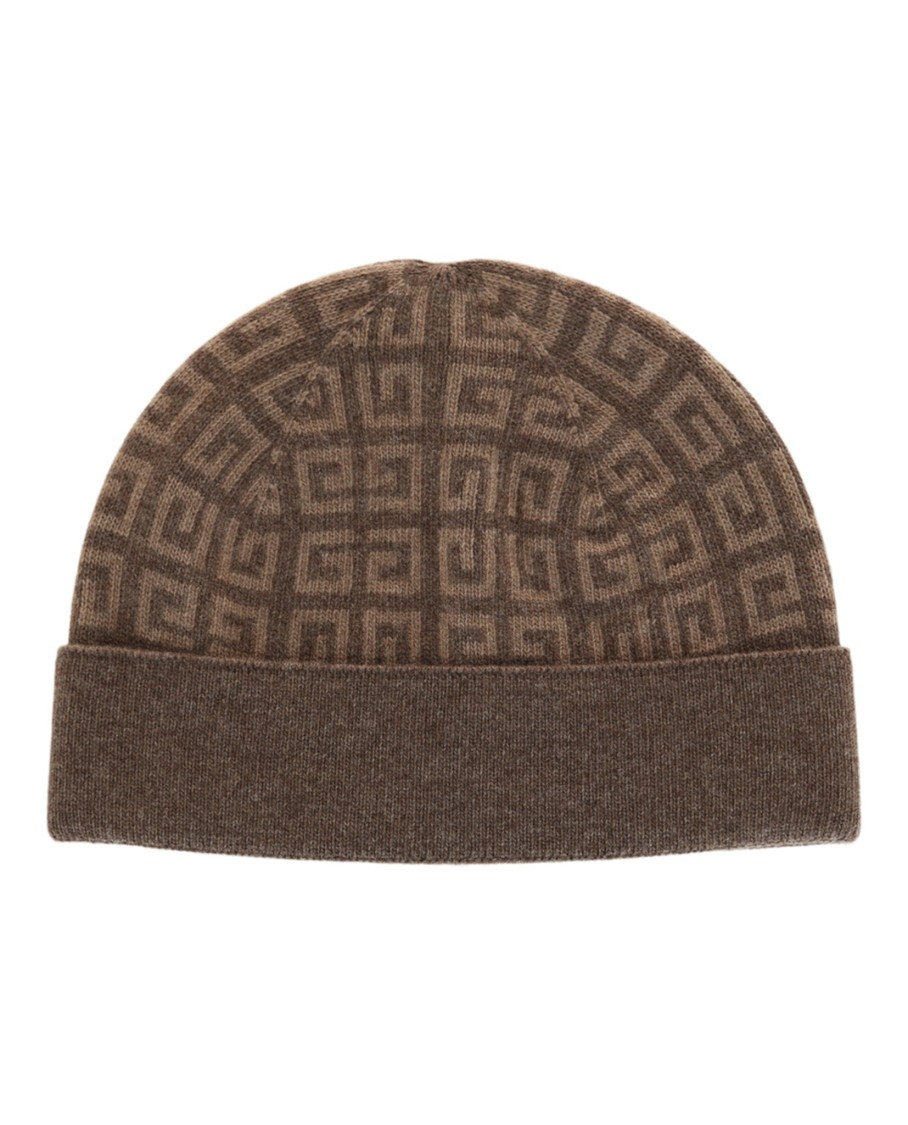 Givenchy Knit Double Face Beanie In Brown