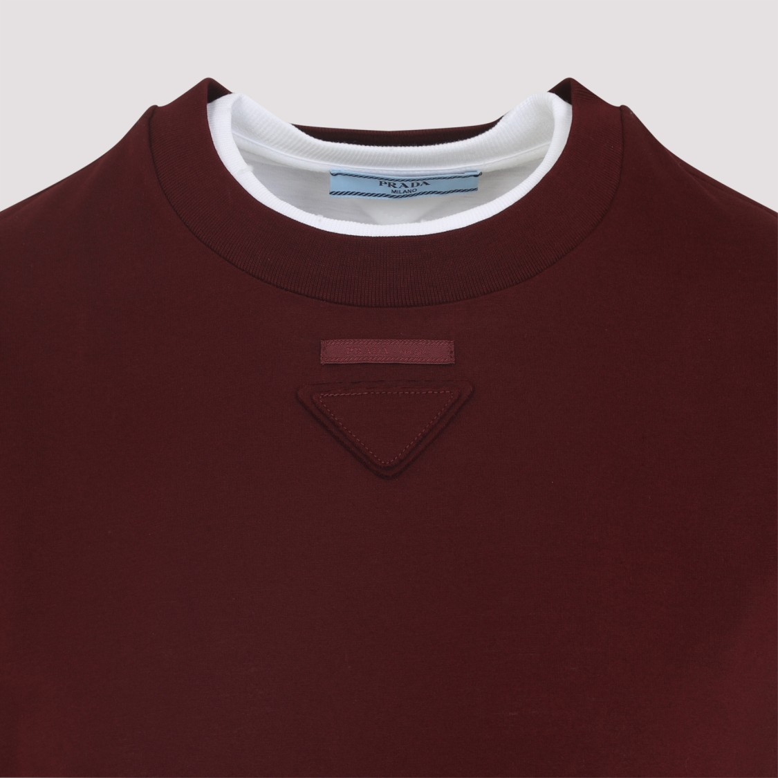 Tシャツ・カットソー Prada Layered Design Top With Contrasting Cuffs Prada Layered Design Top With Contrasting Cuffs T-Shirt