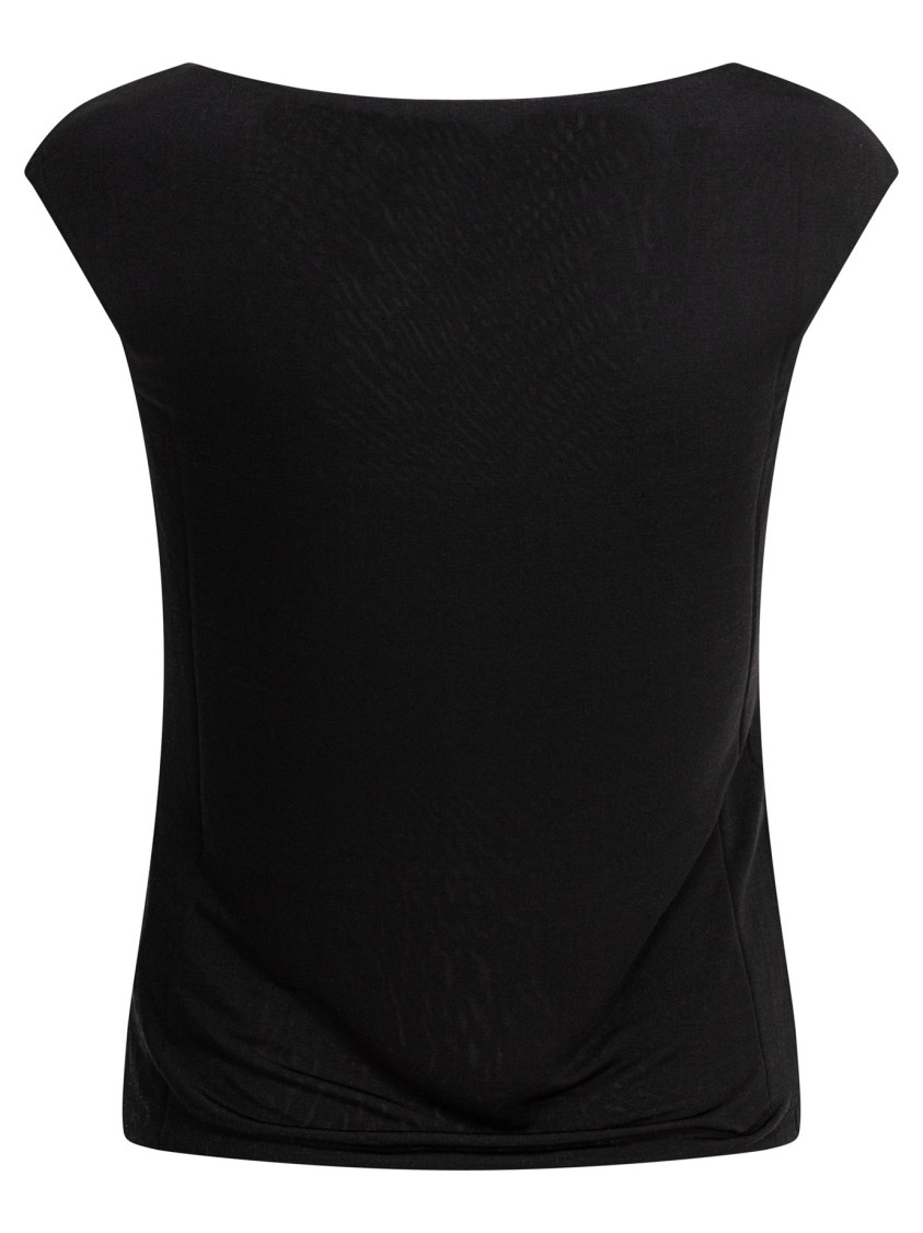 Max Mara Valzer Silk V-neck Top In Black