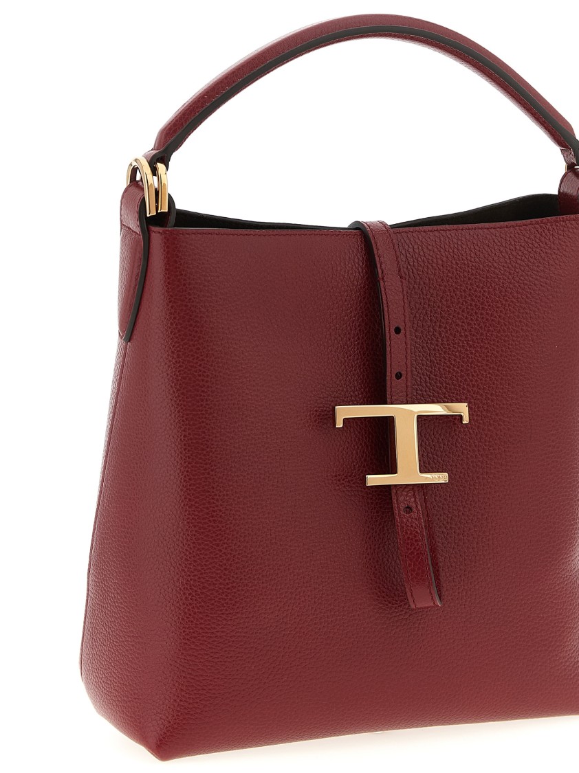 Tod's 't Timeless' Mini Bucket Bag In Burgundy