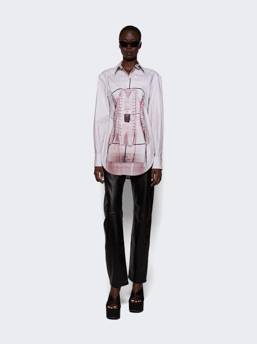 Jean Paul Gaultier Illusion Collared Graphic Print Shirt