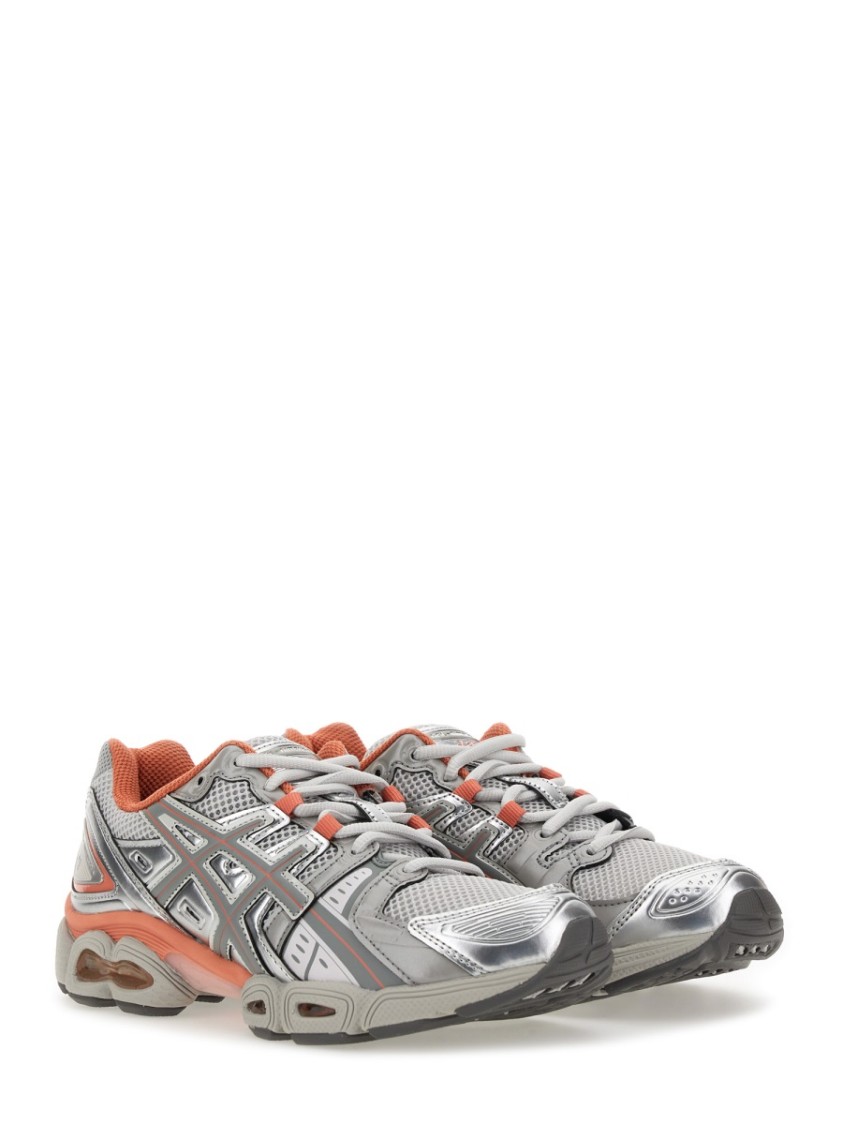 Asics Gel-nimbus 9 Low-top Mesh And Leather Sneakers In Silver