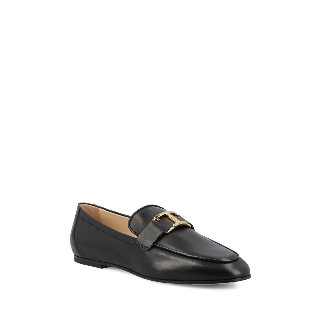 Tod's T Timeless Leather Loafers In Black