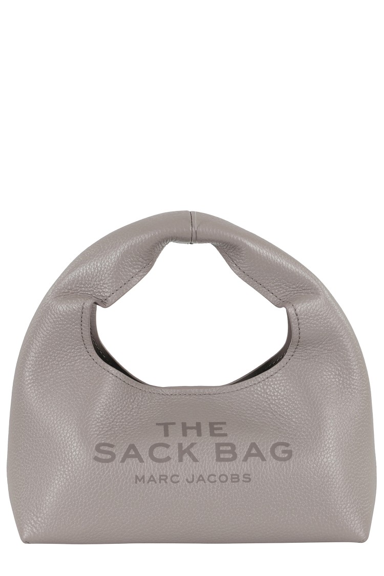 Marc Jacobs Mini Sack Handbag In Soft Full-grain Leather In Grey