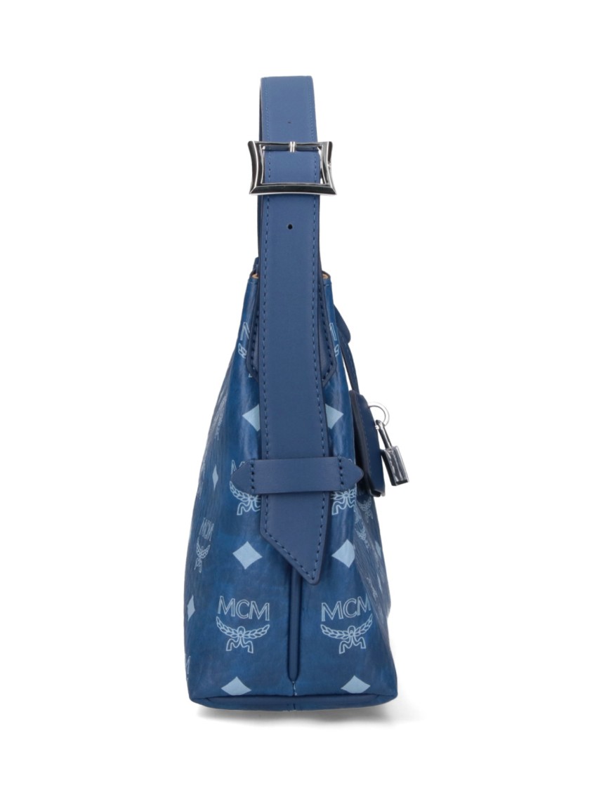 Mcm Arena Hobo Shoulder Bag With Adjustable Handle In Blue