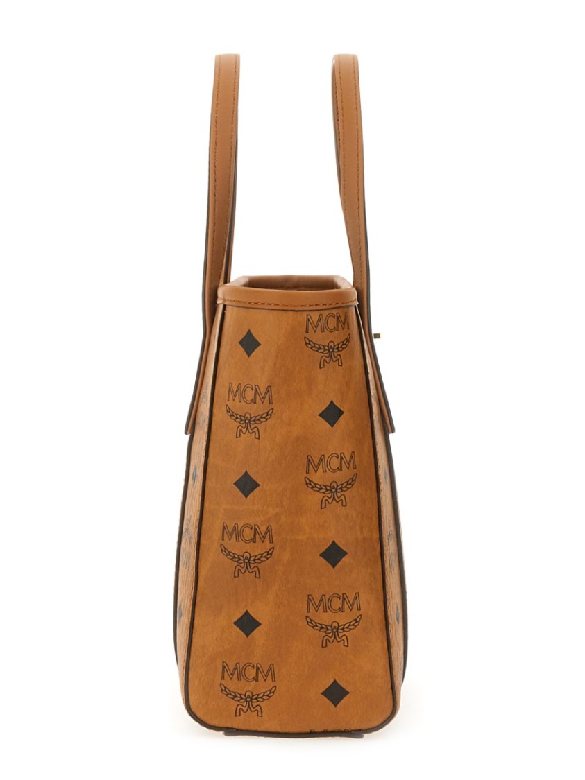 Mcm Structured Brown Tote Bag With Versatile Carry Options In Brown