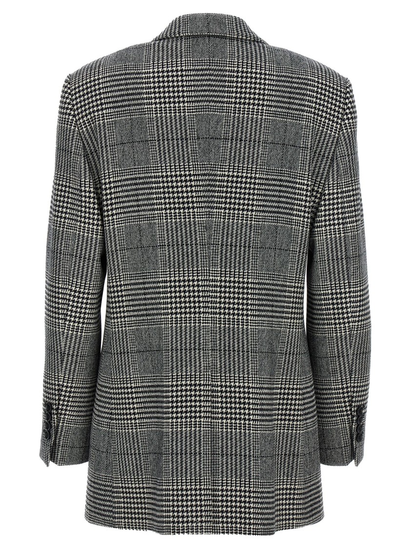 Dolce & Gabbana Grey Single-breasted Jacket With Peak Revers In Wool And Cashmere Woman In Gray