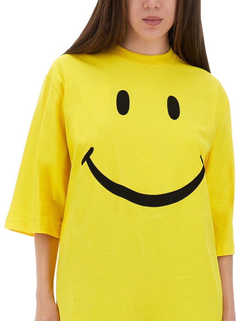 Moschino Relaxed Fit Cotton T-shirt With Cheerful Graphic In Yellow