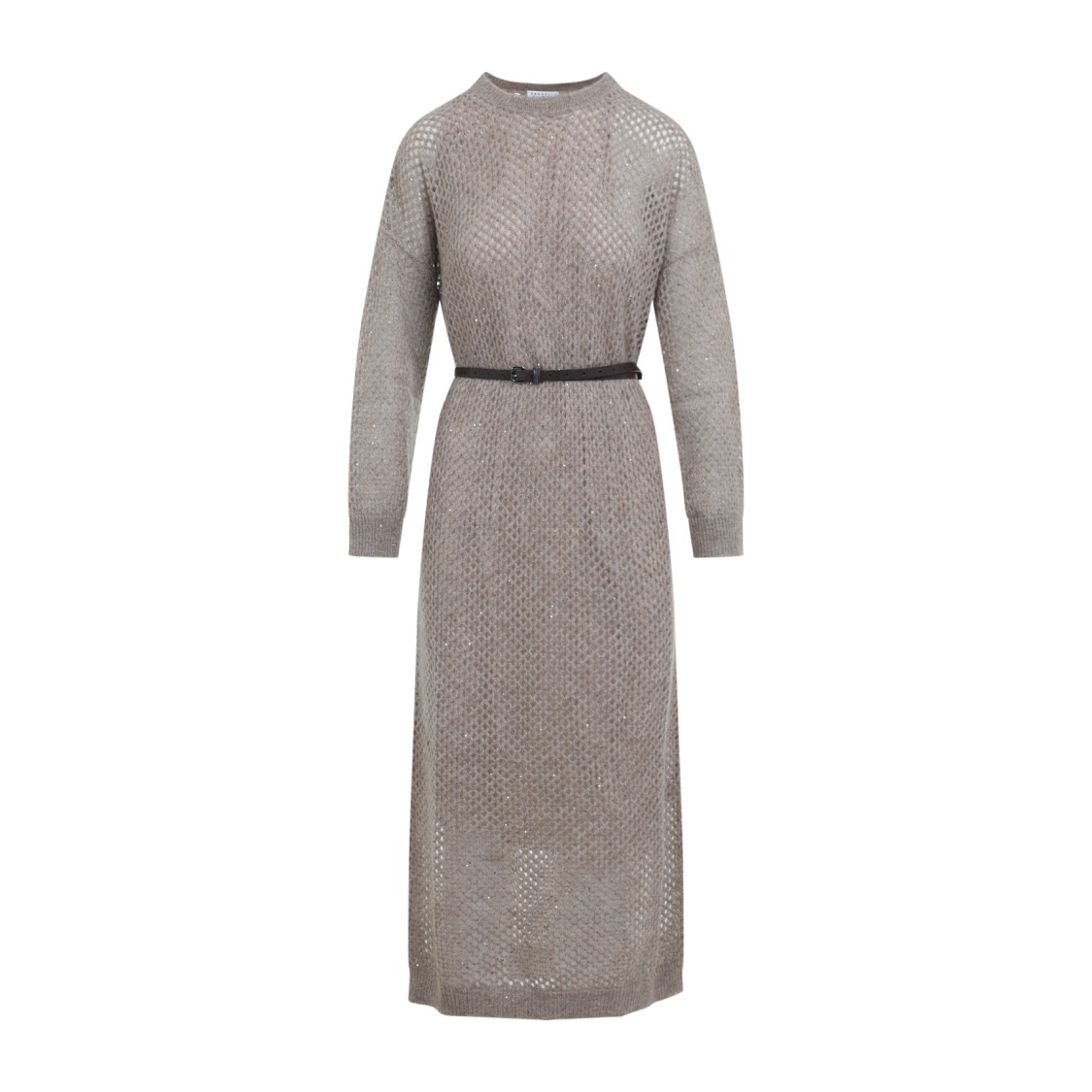 Brunello Cucinelli Grey Knit Long Dress