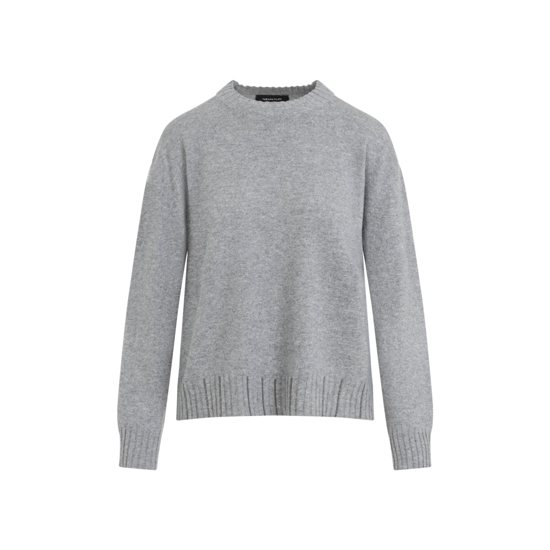 Fabiana Filippi Grey Wool Blend Crew Neck Sweater