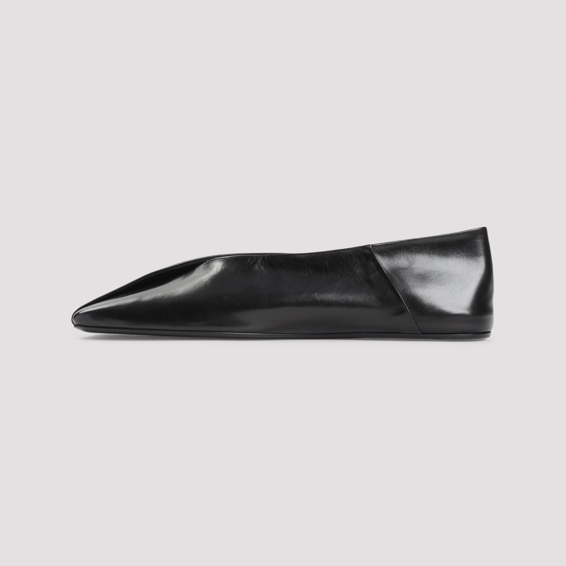 Jil Sander Pointed Toe Ballerinas Crafted From Goat Leather In Black